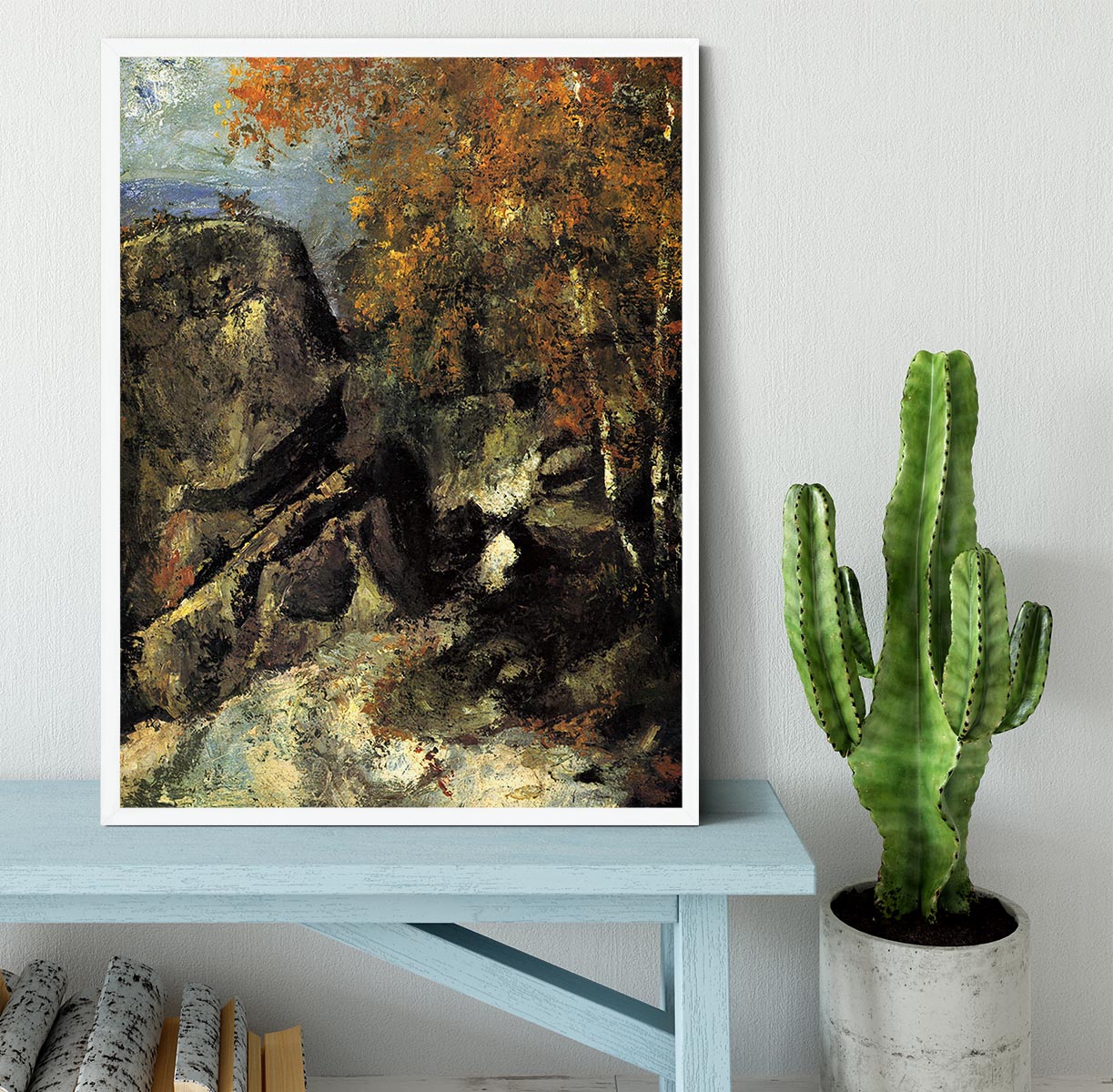 Rocks in Fountanbleu Forest by Cezanne Framed Print - Canvas Art Rocks -6
