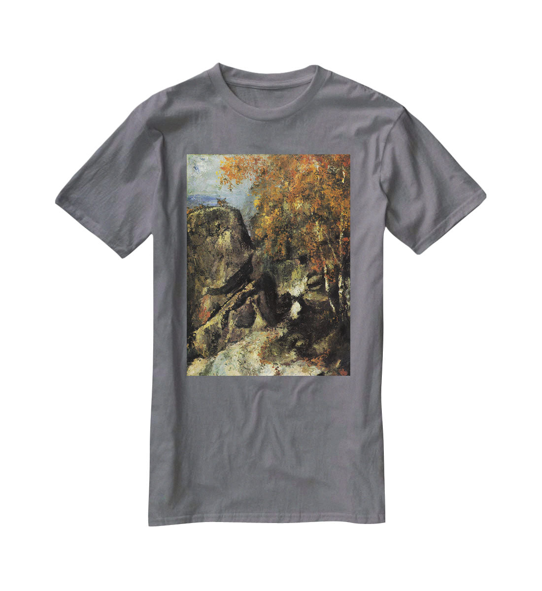 Rocks in Fountanbleu Forest by Cezanne T-Shirt - Canvas Art Rocks - 3