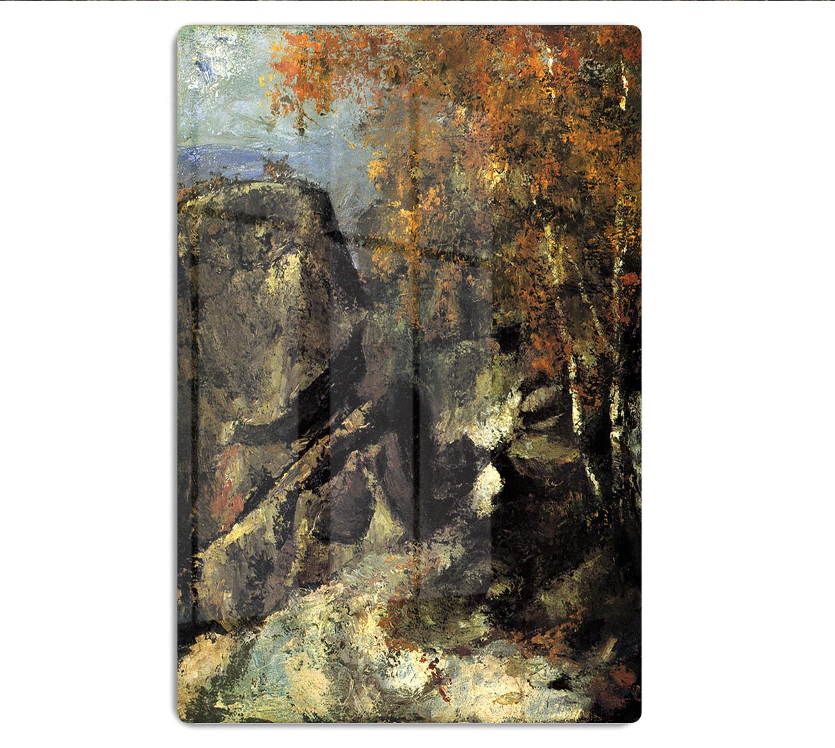 Rocks in Fountanbleu Forest by Cezanne Acrylic Block - Canvas Art Rocks - 1