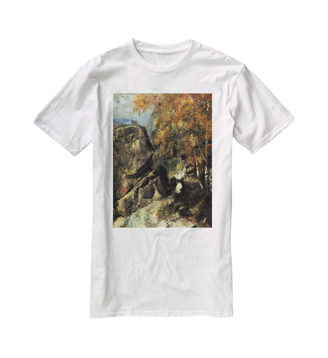 Rocks in Fountanbleu Forest by Cezanne T-Shirt - Canvas Art Rocks - 5
