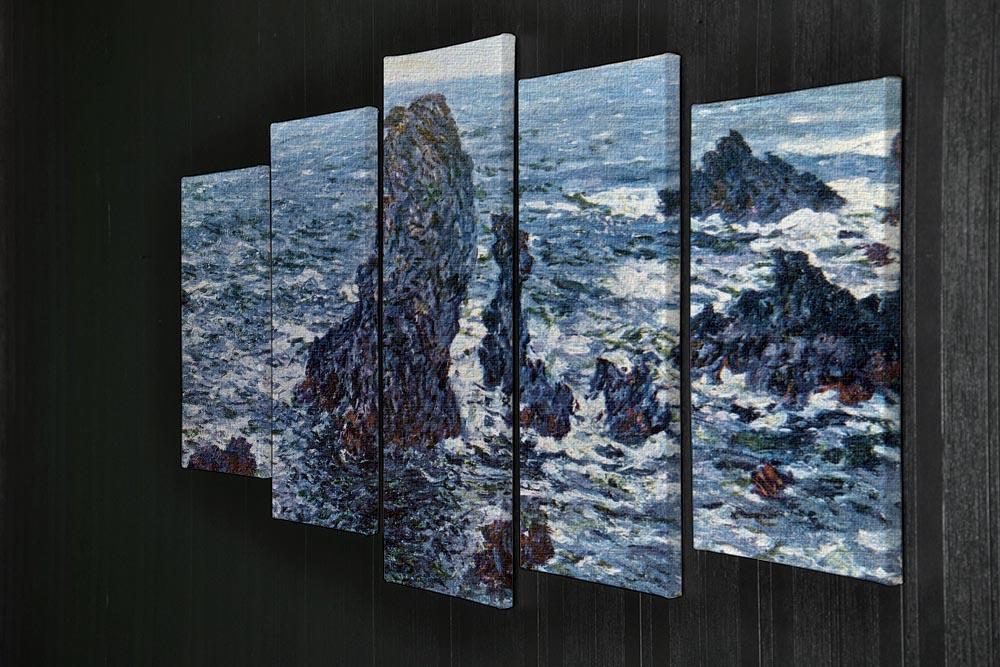 Rocks on Belle Ile The needles of Port Coton by Monet 5 Split Panel Canvas - Canvas Art Rocks - 2