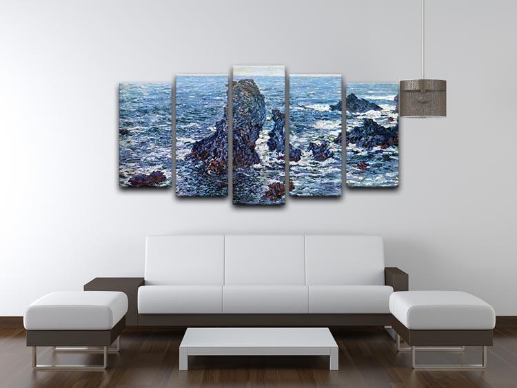 Rocks on Belle Ile The needles of Port Coton by Monet 5 Split Panel Canvas - Canvas Art Rocks - 3