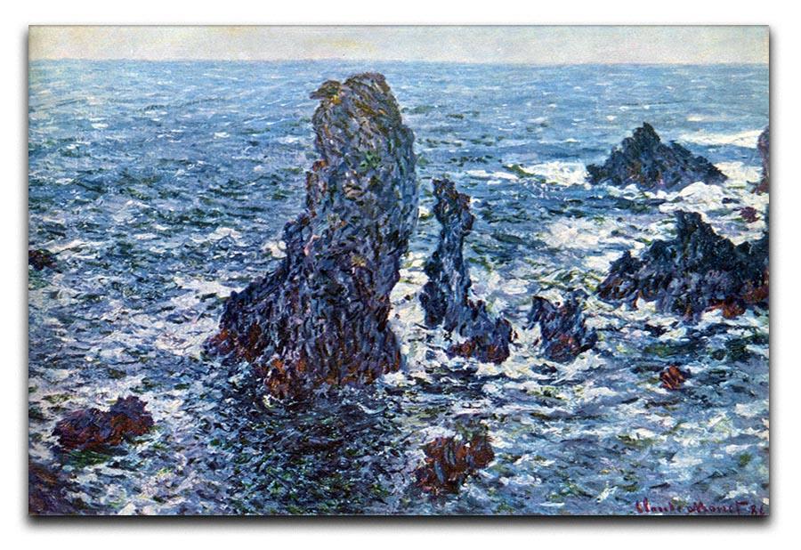 Rocks on Belle Ile The needles of Port Coton by Monet Canvas Print & Poster  - Canvas Art Rocks - 1