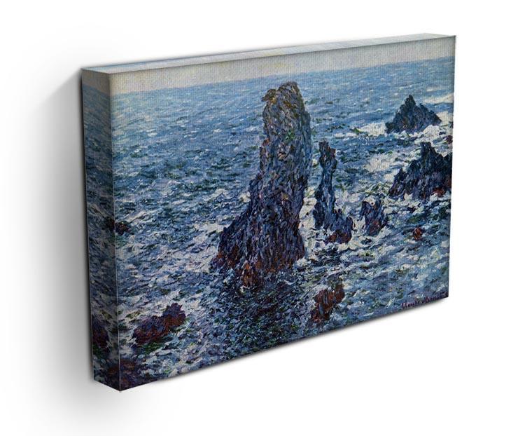 Rocks on Belle Ile The needles of Port Coton by Monet Canvas Print & Poster - Canvas Art Rocks - 3