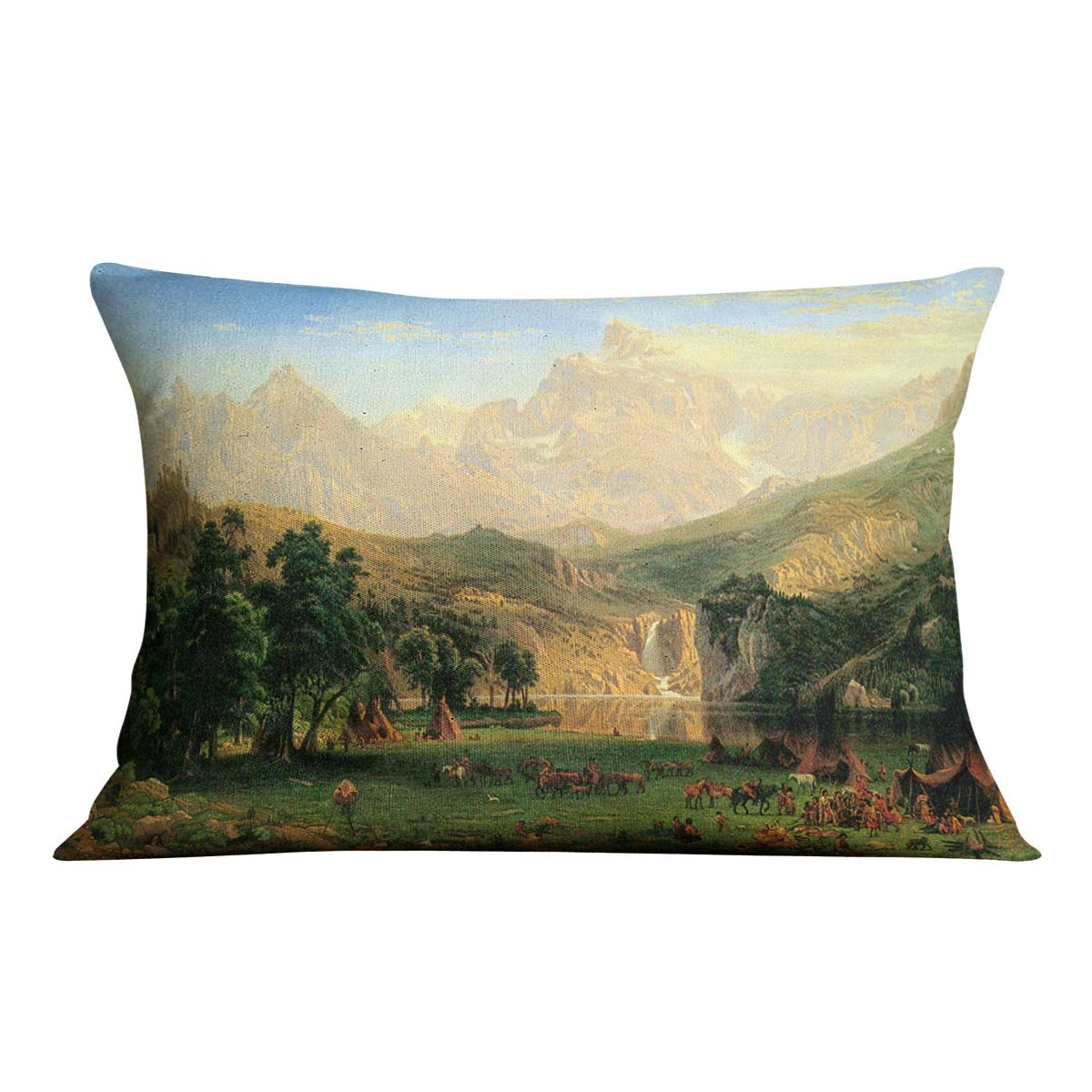 Rocky Montains at Lander's Peak by Bierstadt Cushion - Canvas Art Rocks - 4
