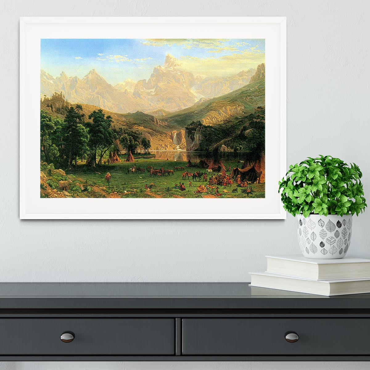 Rocky Montains at Lander's Peak by Bierstadt Framed Print - Canvas Art Rocks - 5