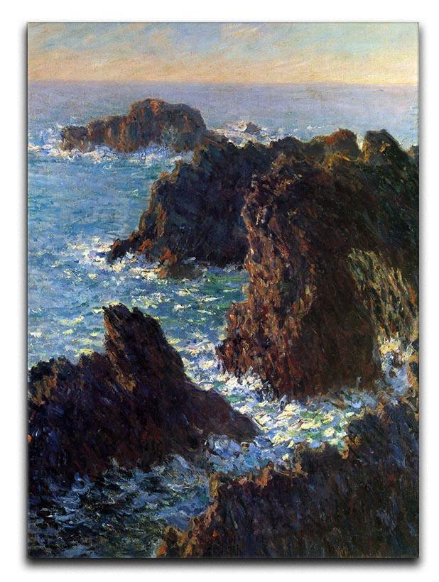 Rocky peaks at the Belle Ile by Monet Canvas Print & Poster  - Canvas Art Rocks - 1