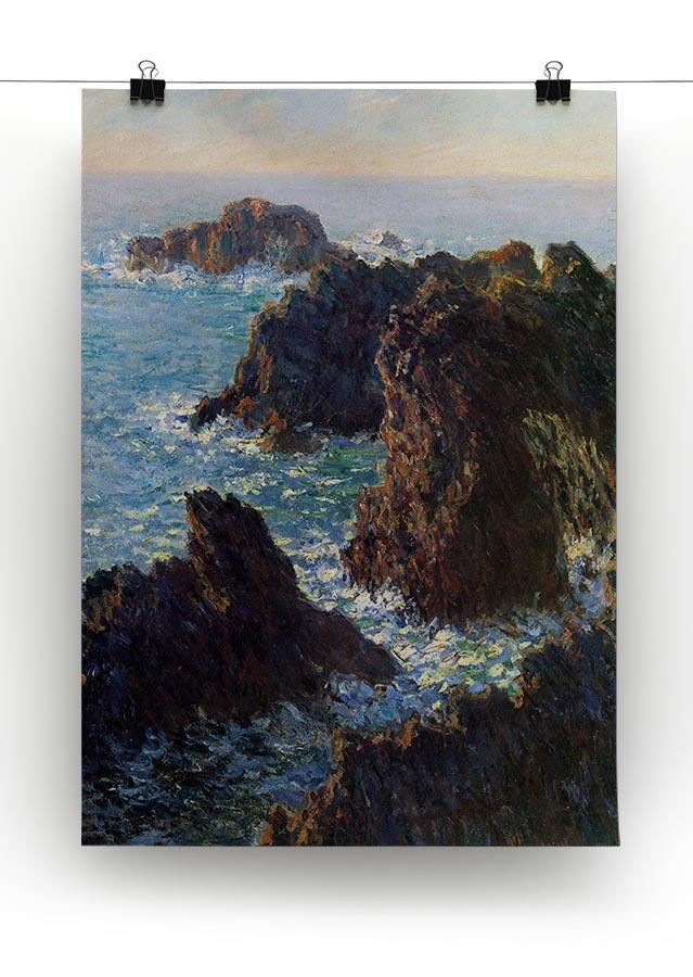 Rocky peaks at the Belle Ile by Monet Canvas Print & Poster - Canvas Art Rocks - 2
