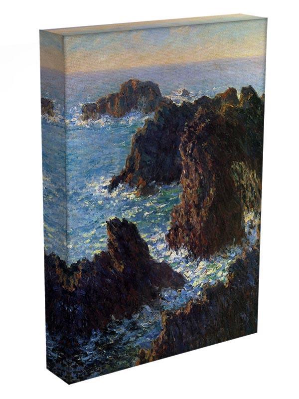Rocky peaks at the Belle Ile by Monet Canvas Print & Poster - Canvas Art Rocks - 3