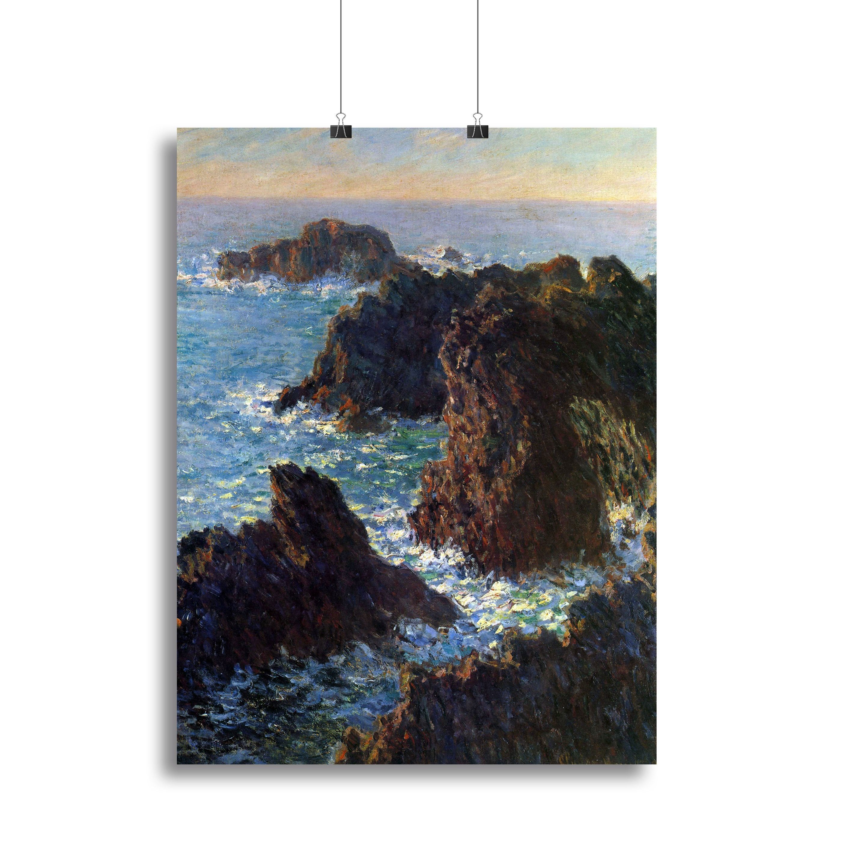 Rocky peaks at the Belle Ile by Monet Canvas Print or Poster
