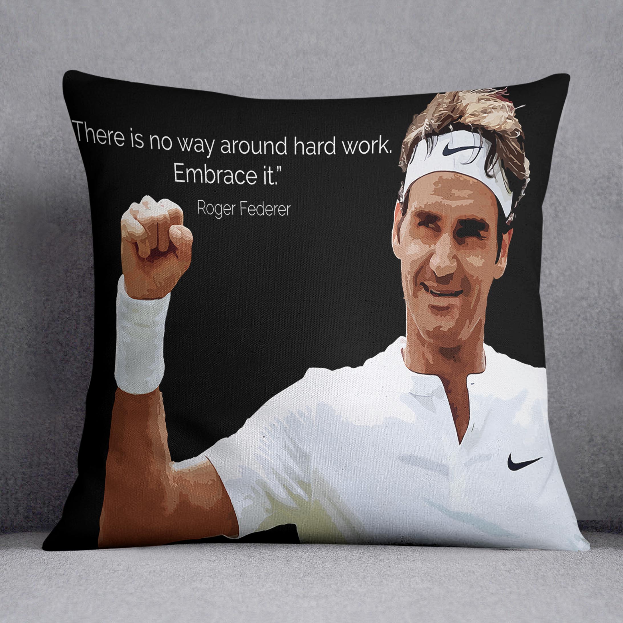 Roger Federer Hard Work Cushion
