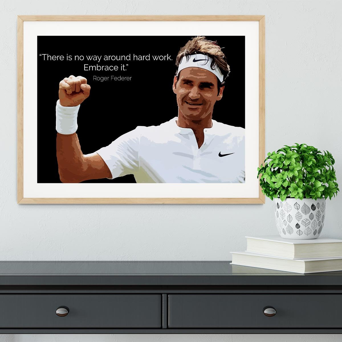 Roger Federer Hard Work Framed Print - Canvas Art Rocks - 3