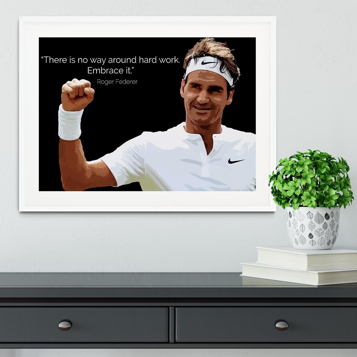 Roger Federer Hard Work Framed Print - Canvas Art Rocks - 5