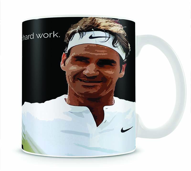 Roger Federer Hard Work Mug - Canvas Art Rocks - 1