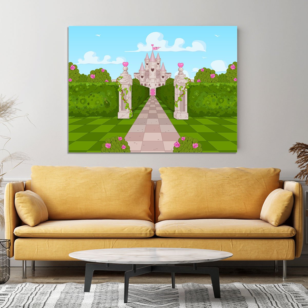 Romantic Castle Landscape Canvas Print or Poster