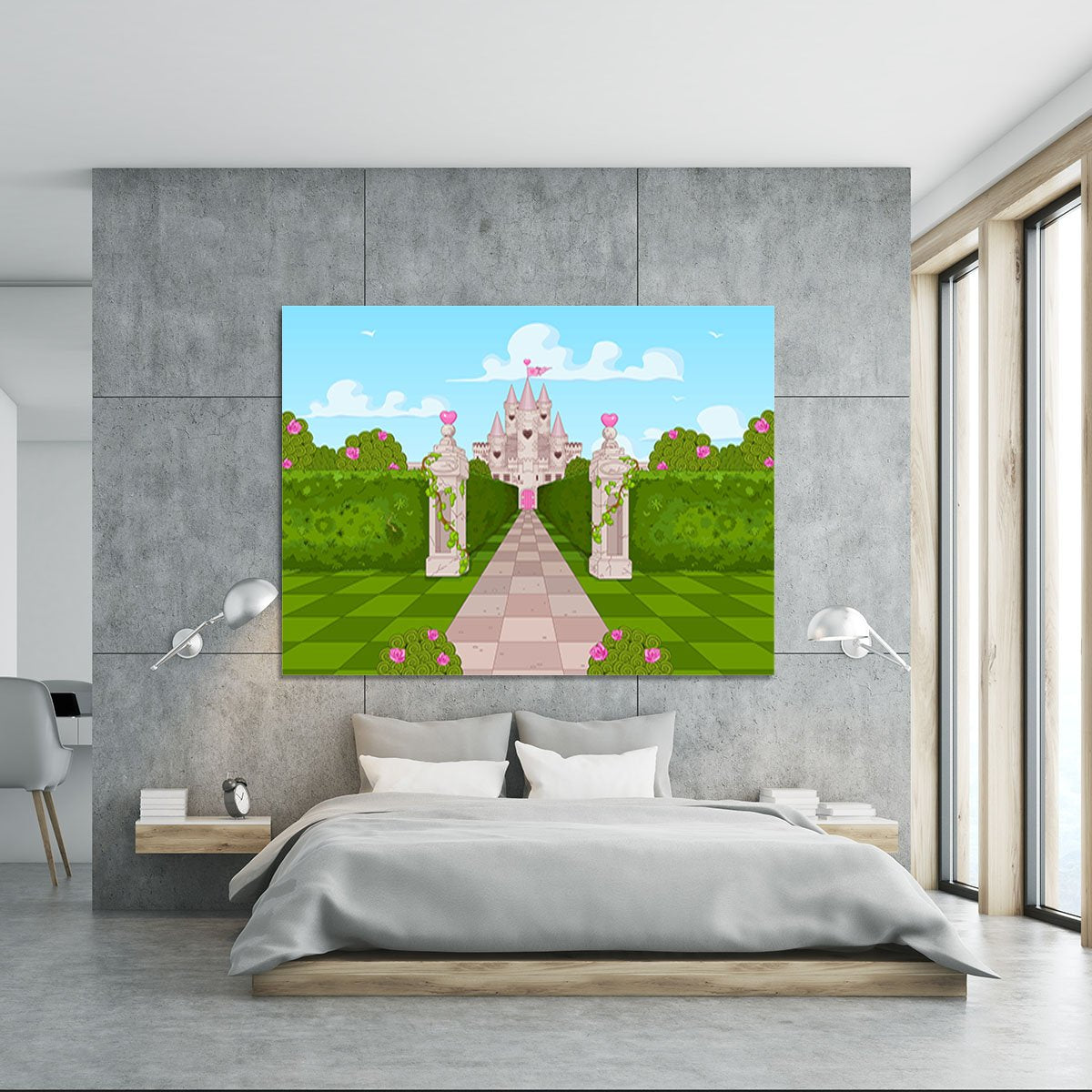 Romantic Castle Landscape Canvas Print or Poster