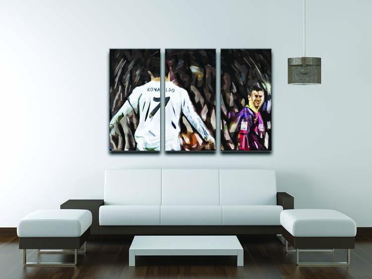 Ronaldo Vs Messi 3 Split Panel Canvas Print - Canvas Art Rocks - 3