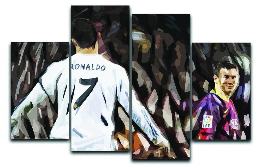 Ronaldo Vs Messi 4 Split Panel Canvas  - Canvas Art Rocks - 1