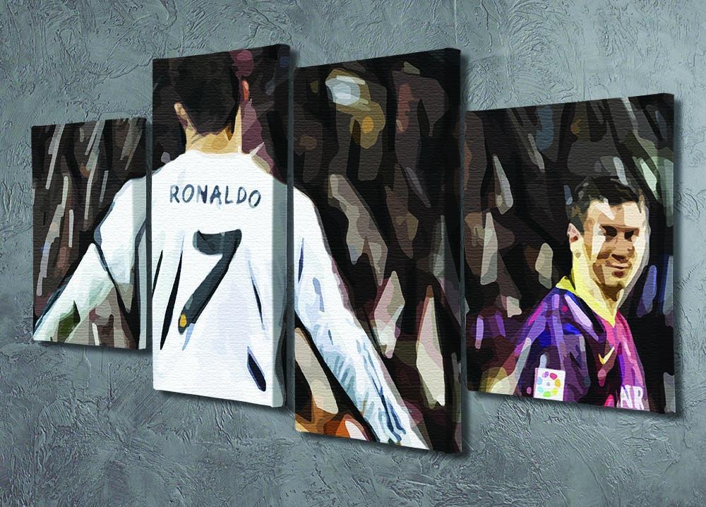 Ronaldo Vs Messi 4 Split Panel Canvas - Canvas Art Rocks - 2