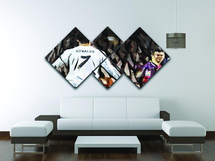 Ronaldo Vs Messi 4 Square Multi Panel Canvas - Canvas Art Rocks - 3