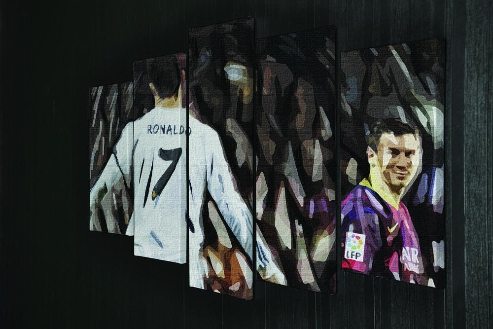 Ronaldo Vs Messi 5 Split Panel Canvas - Canvas Art Rocks - 2