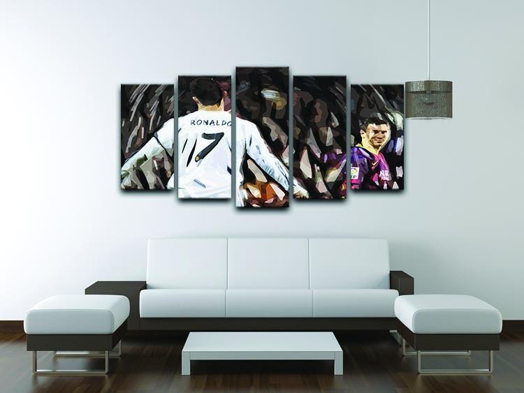 Ronaldo Vs Messi 5 Split Panel Canvas - Canvas Art Rocks - 3