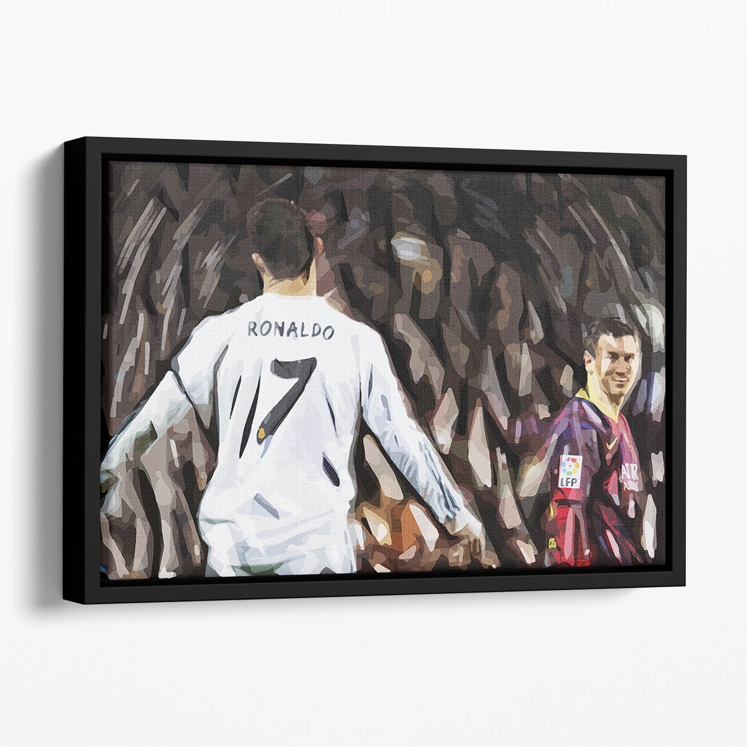 Ronaldo Vs Messi Floating Framed Canvas