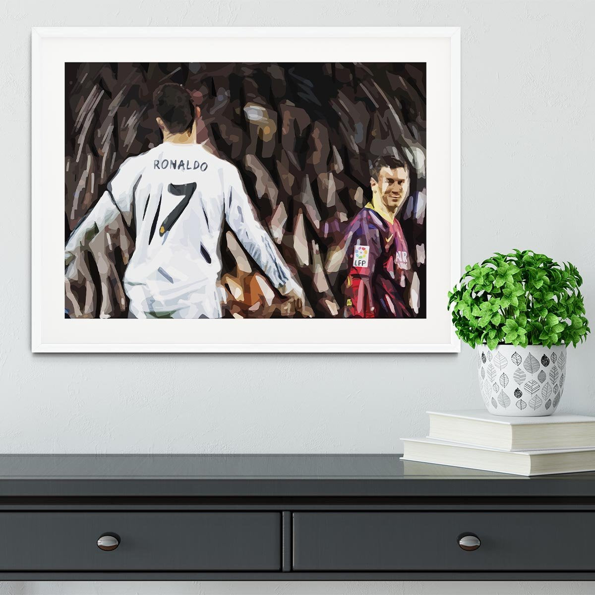 Ronaldo Vs Messi Framed Print - Canvas Art Rocks - 5