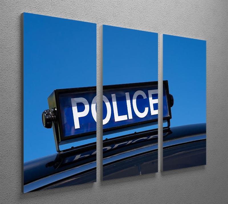 Rooftop sign on a vintage british police car 3 Split Panel Canvas Print - Canvas Art Rocks - 2