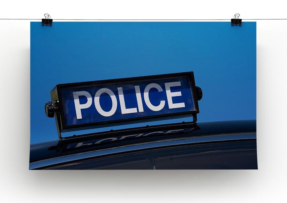 Rooftop sign on a vintage british police car Canvas Print or Poster - Canvas Art Rocks - 2