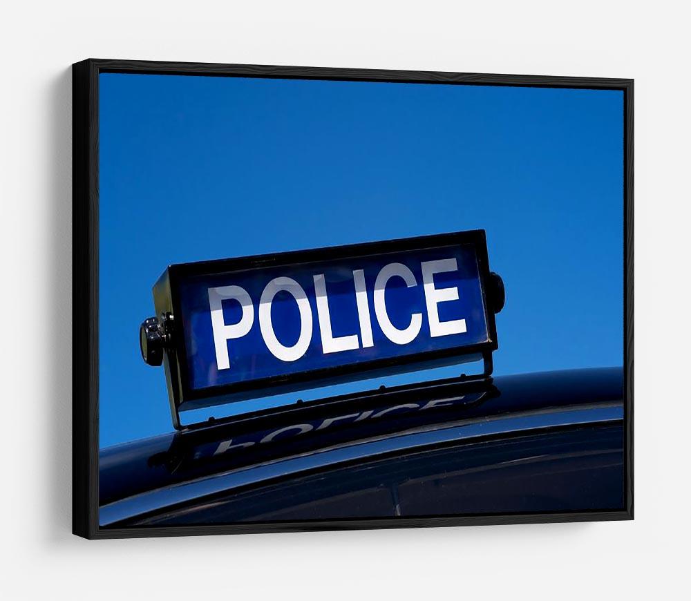 Rooftop sign on a vintage british police car HD Metal Print