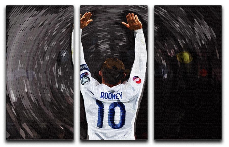 Rooney England 3 Split Panel Canvas Print - Canvas Art Rocks - 1