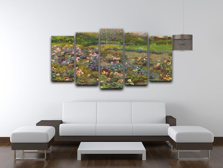 Rose Garden by Renoir 5 Split Panel Canvas - Canvas Art Rocks - 3