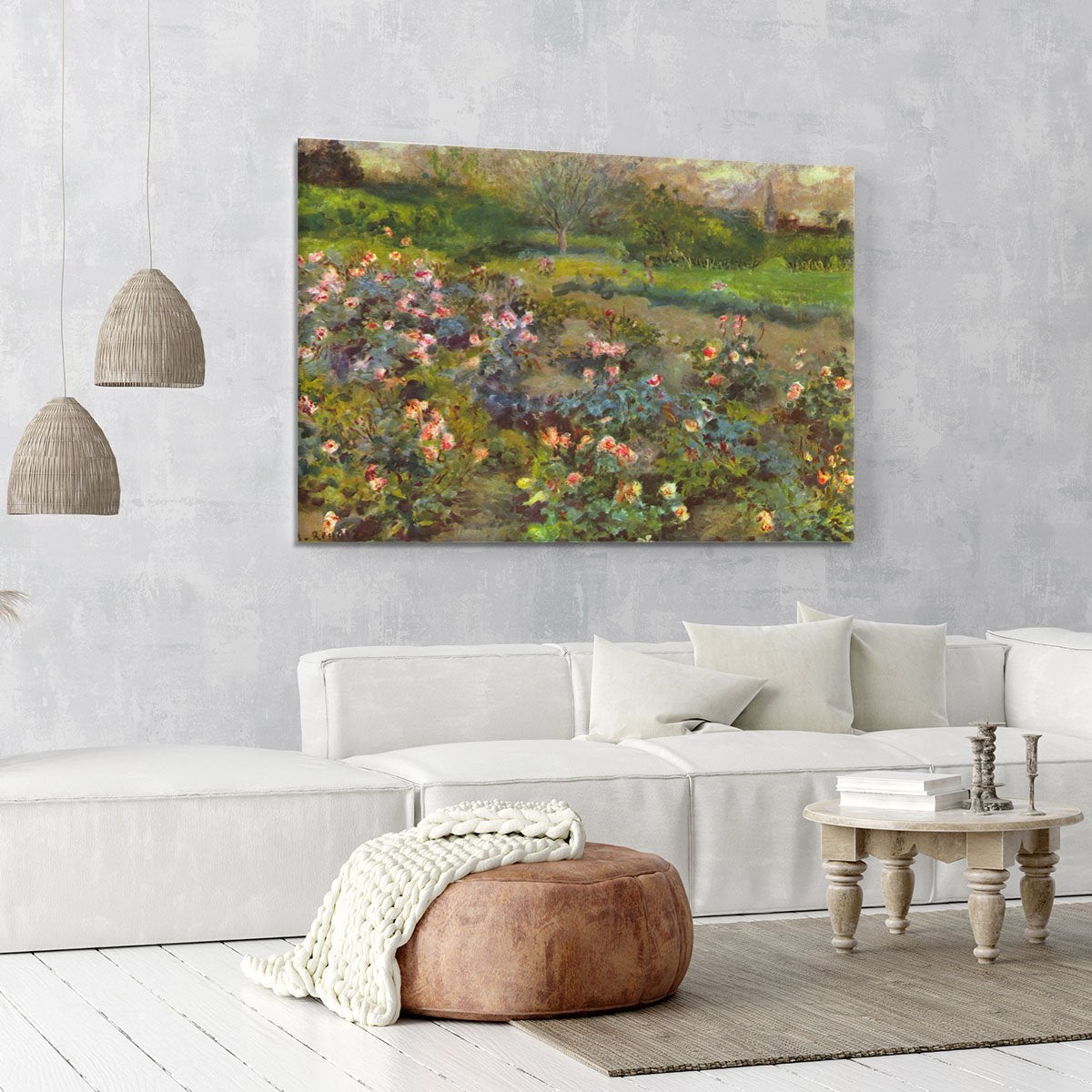 Rose Garden by Renoir Canvas Print or Poster