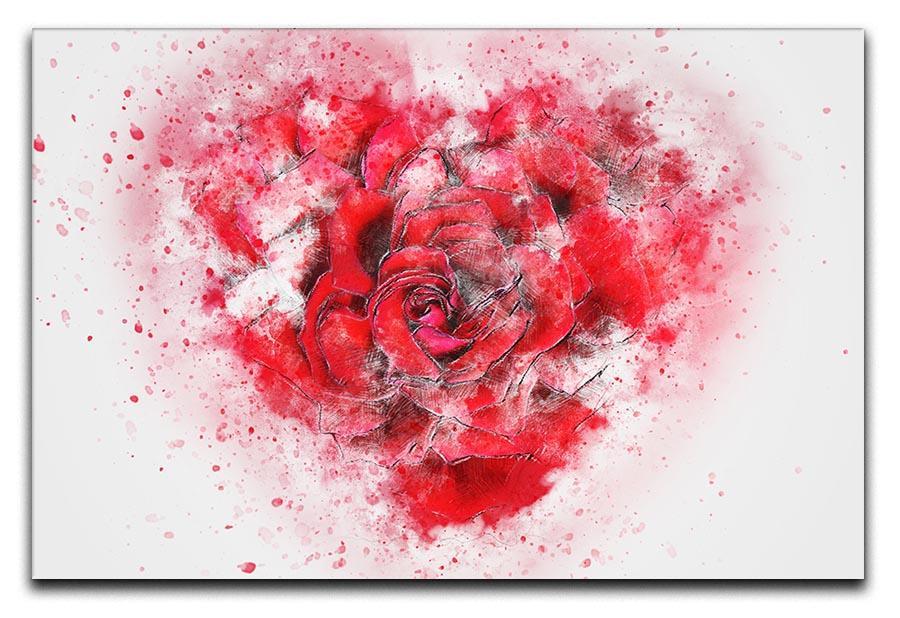 Rose Heart Painting Canvas Print or Poster  - Canvas Art Rocks - 1