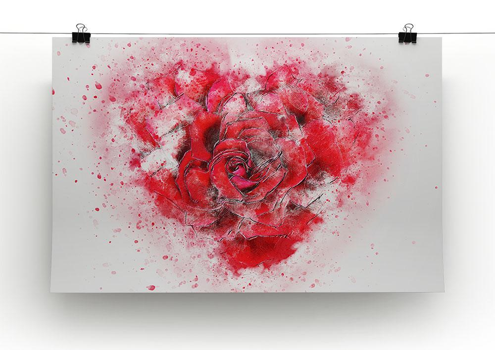 Rose Heart Painting Canvas Print or Poster - Canvas Art Rocks - 2