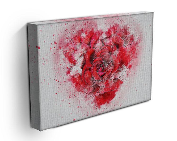Rose Heart Painting Canvas Print or Poster - Canvas Art Rocks - 3
