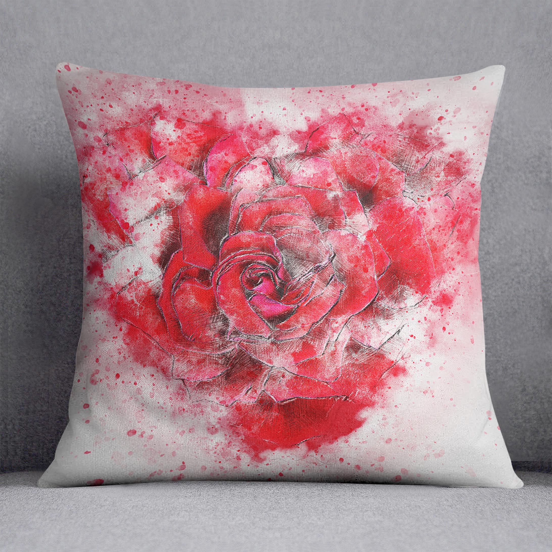 Rose Heart Painting Cushion