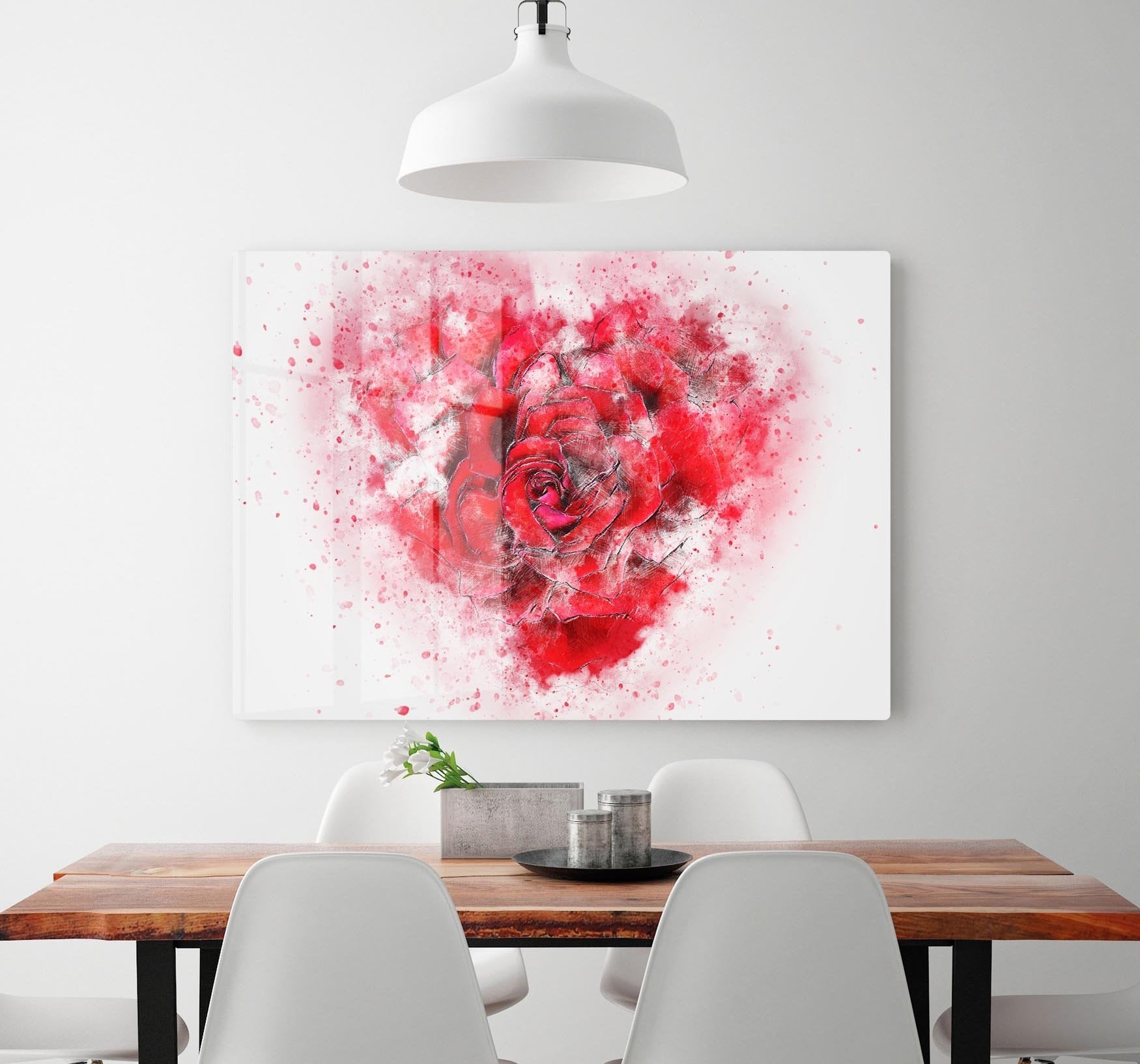 Rose Heart Painting HD Metal Print
