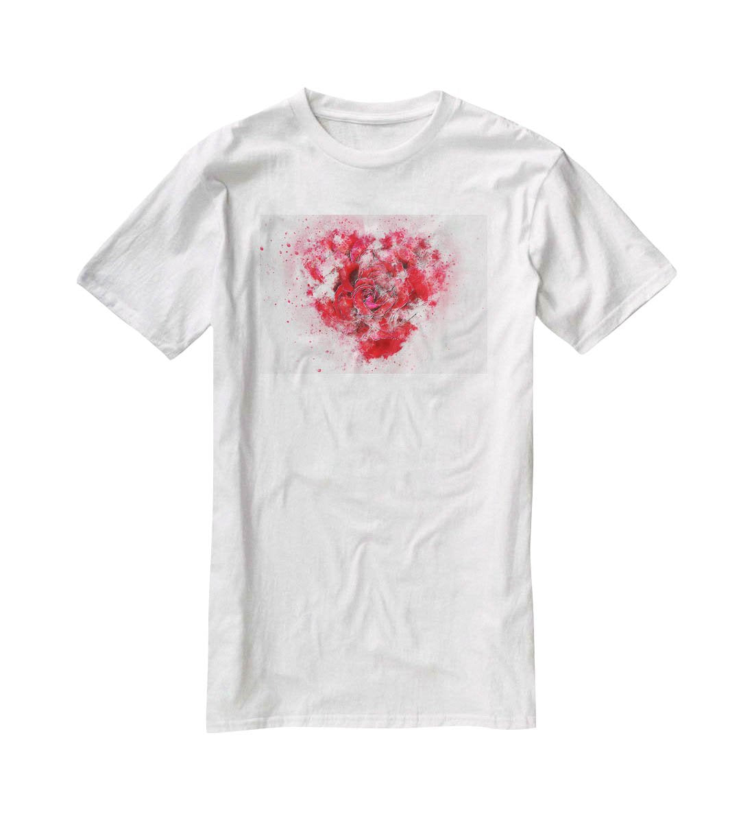 Rose Heart Painting T-Shirt - Canvas Art Rocks - 5