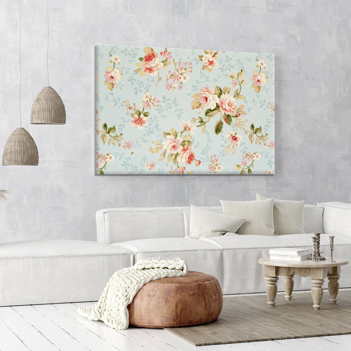 Rose floral tapestry Canvas Print or Poster
