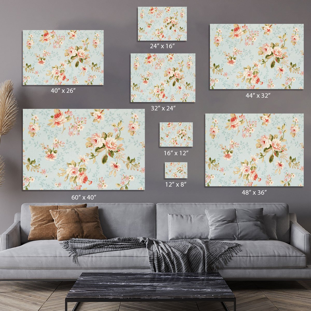 Rose floral tapestry Canvas Print or Poster
