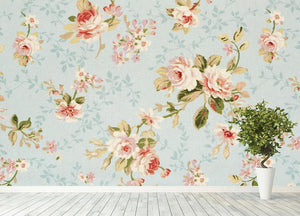 Rose floral tapestry Wall Mural Wallpaper - Canvas Art Rocks - 4