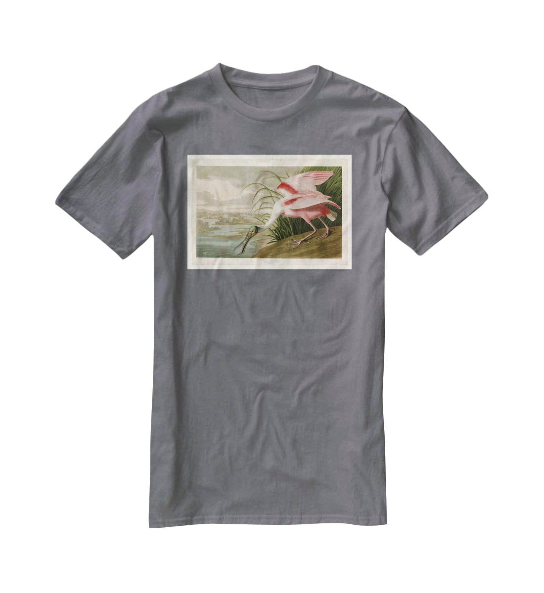 Roseate Spoonbill by Audubon T-Shirt - Canvas Art Rocks - 3