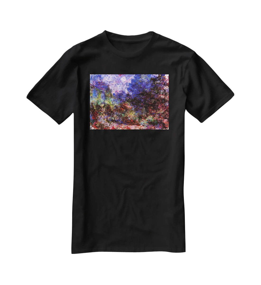 Roses at the garden side of Monets house in Giverny by Monet T-Shirt - Canvas Art Rocks - 1