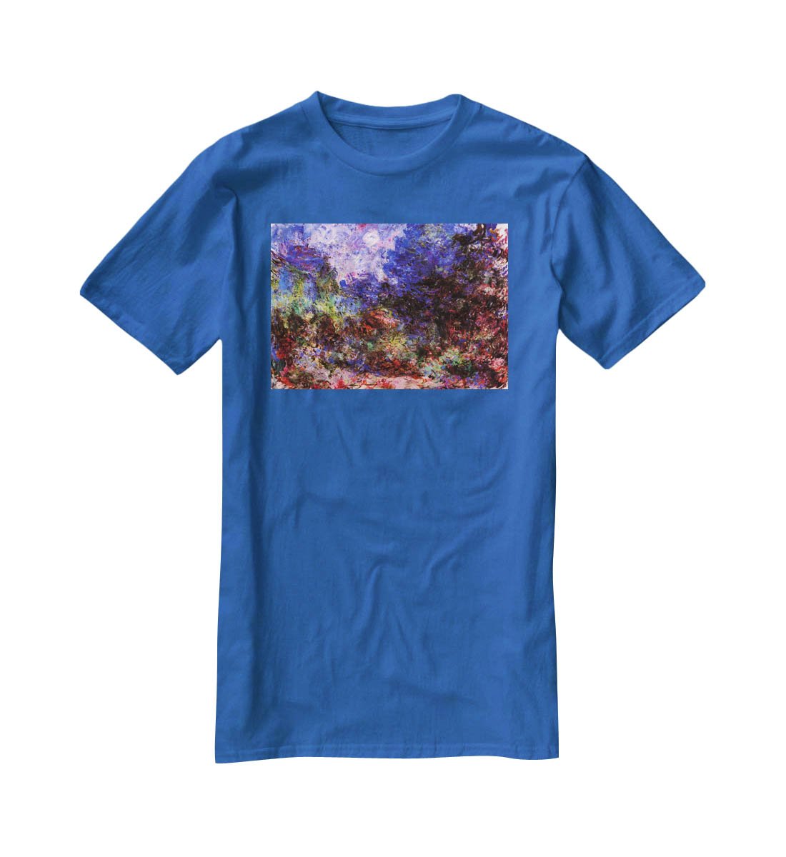Roses at the garden side of Monets house in Giverny by Monet T-Shirt - Canvas Art Rocks - 2