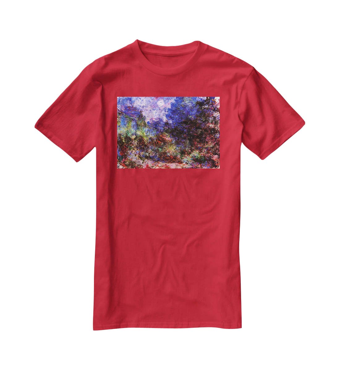 Roses at the garden side of Monets house in Giverny by Monet T-Shirt - Canvas Art Rocks - 4