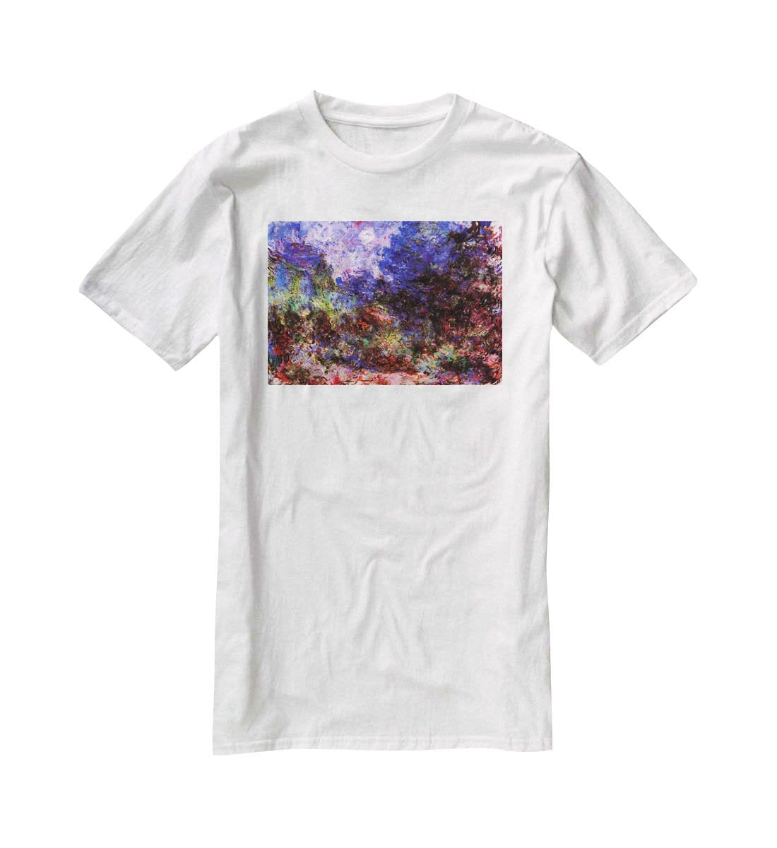 Roses at the garden side of Monets house in Giverny by Monet T-Shirt - Canvas Art Rocks - 5