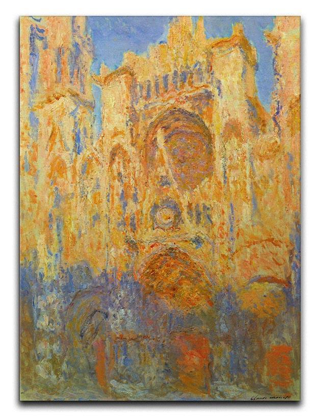 Rouen Cathedral Facade at Sunset by Monet Canvas Print & Poster  - Canvas Art Rocks - 1