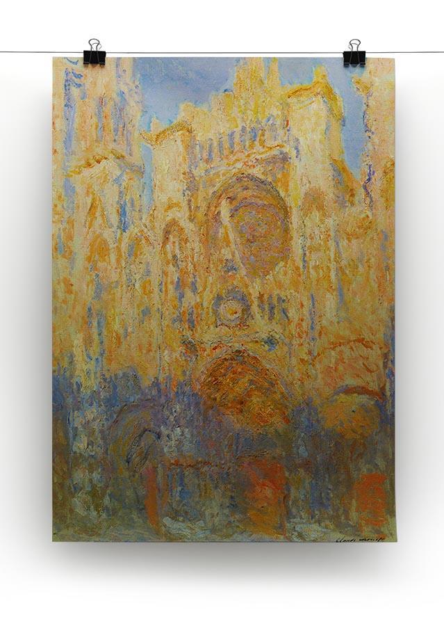 Rouen Cathedral Facade at Sunset by Monet Canvas Print & Poster - Canvas Art Rocks - 2